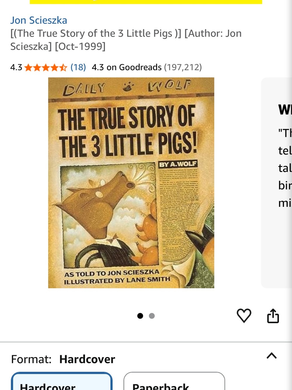 The True Story of the 3 Little Pigs! - Book (Beige)